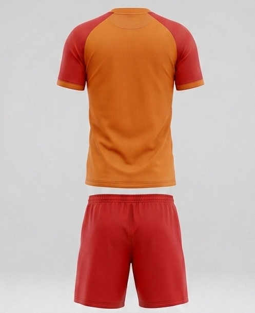 Soccer Game Uniform Round Neck Raglan - Back View