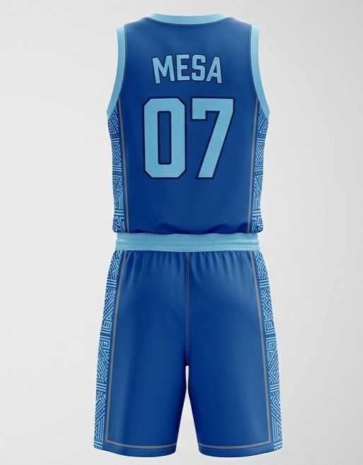 Basketball Team Uniform V-Neck - Back View