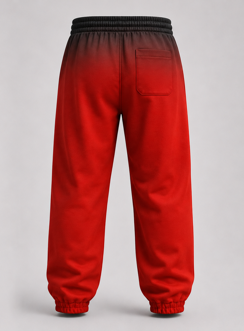 showcasing backside of fanatic NFL pants with elastic cuffs featuring a functional back pocket. 