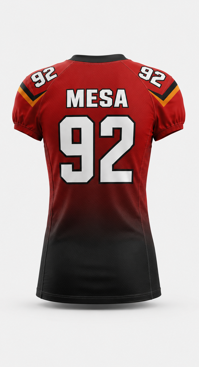 Back view of fanatic American football jersey showing brand or player name with player number.