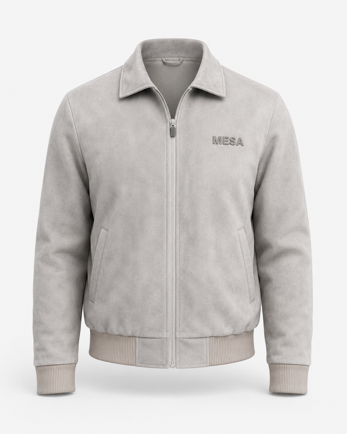 MESA Suede Bomber Jacket - Front View