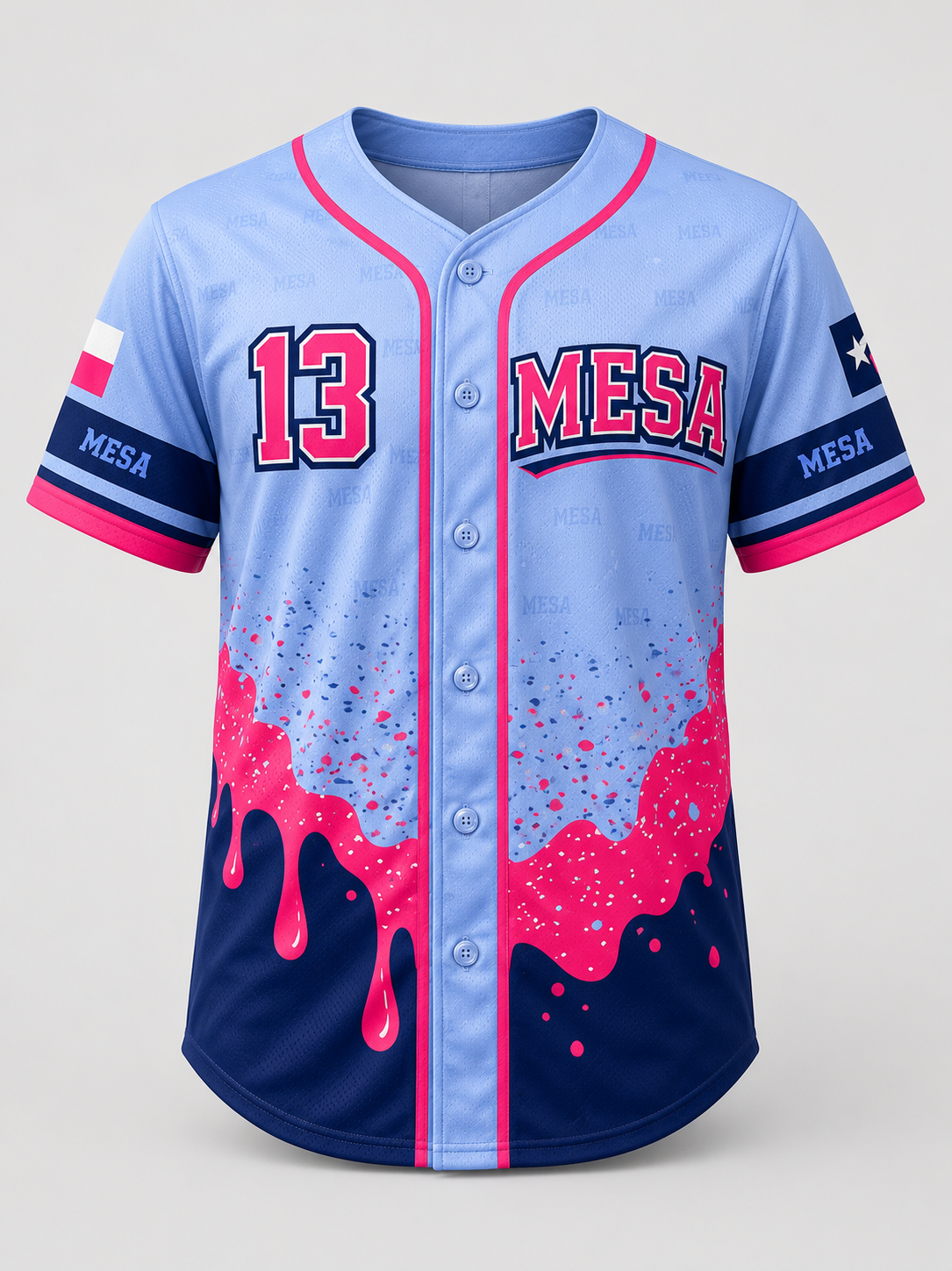 MESA Splash Strike  Sublimated Baseball Jersey - Front View