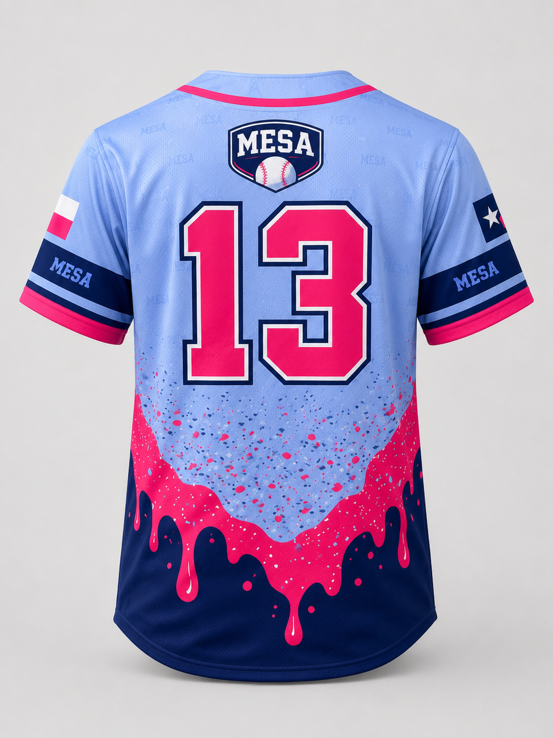 MESA Splash Strike  Sublimated Baseball Jersey - Back View